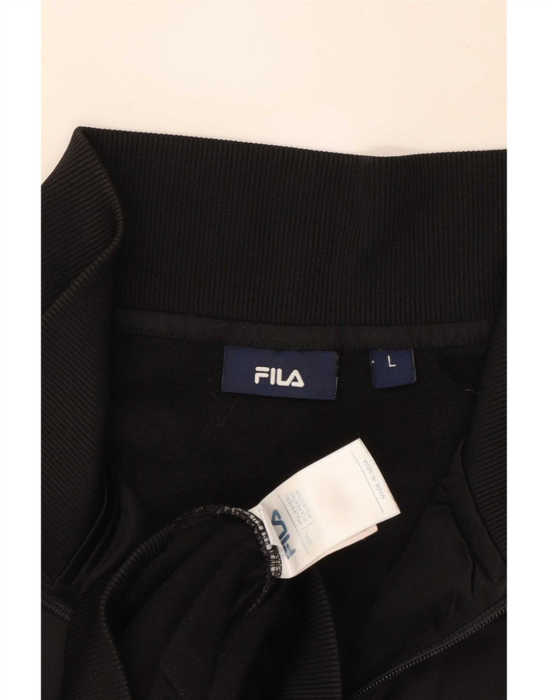 Fila Mens Chándal Top Chaqueta Grande Negro Colorblock Poliéster