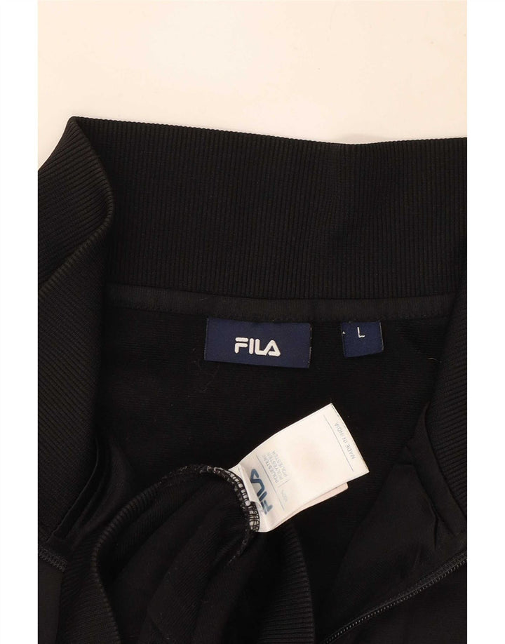 Fila Mens Chándal Top Chaqueta Grande Negro Colorblock Poliéster