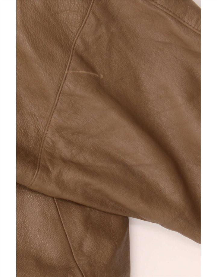 Chaqueta de cuero vintage para hombre IT 48 Marrón medio