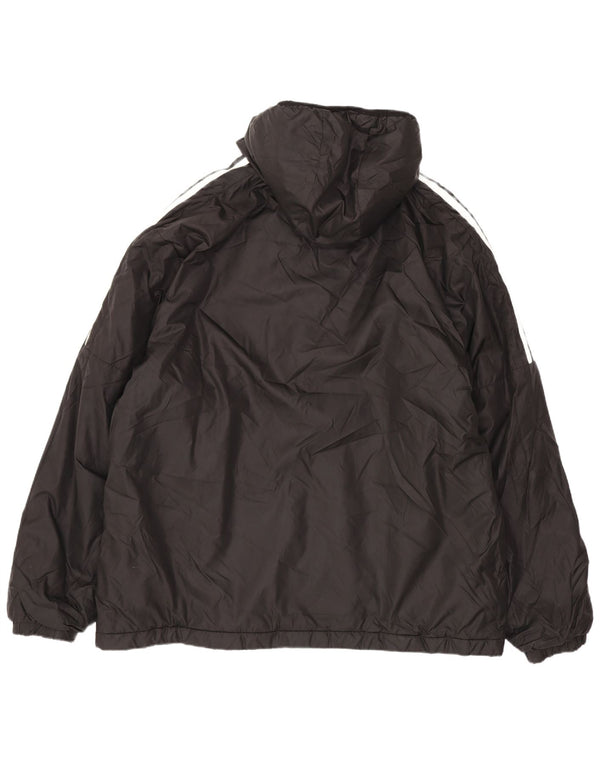 Adidas Chaqueta acolchada con capucha para hombre UK 42 XL Poliéster negro