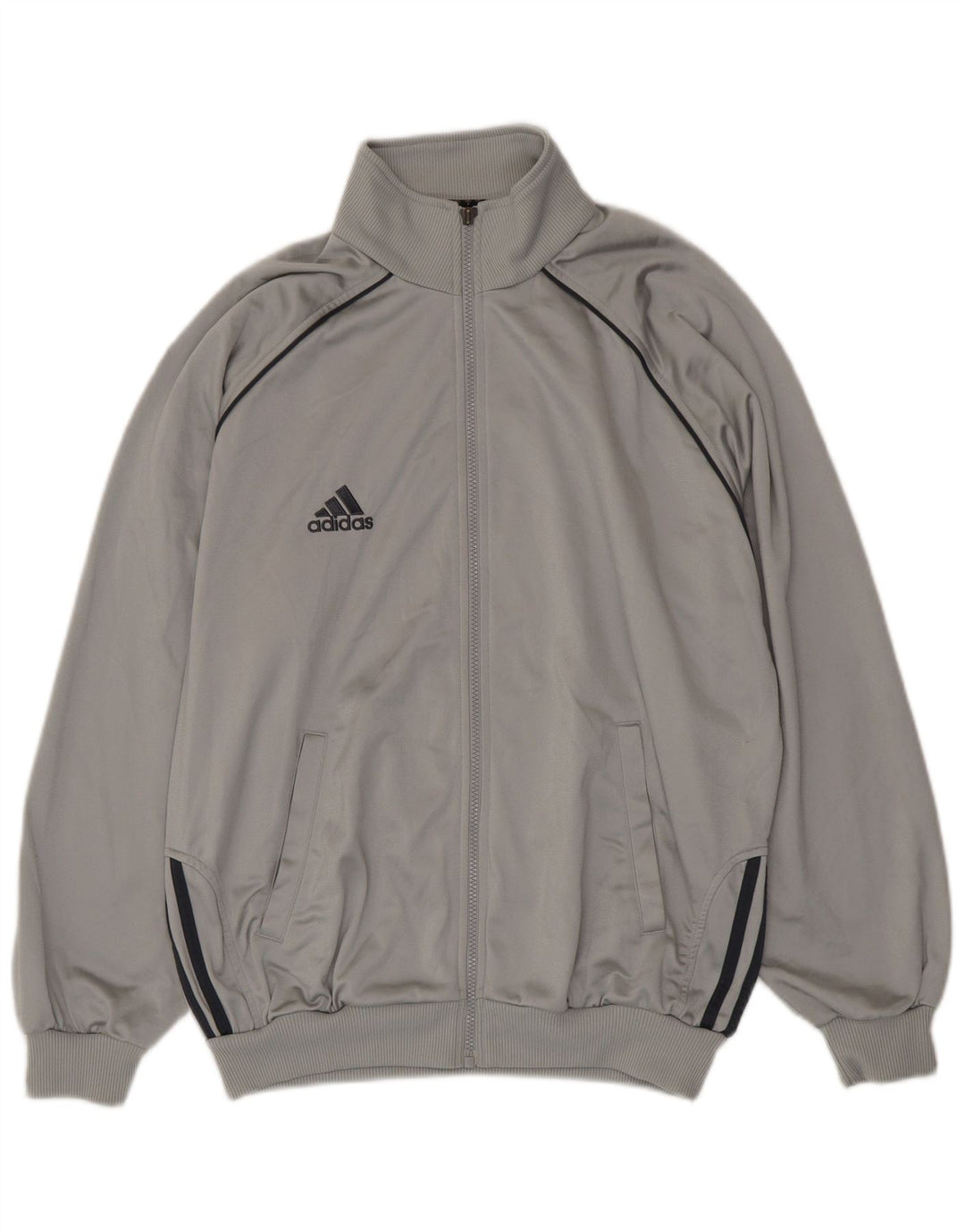 Adidas Chaqueta de chándal holgada para hombre UK 40/42 Poliéster gris medio