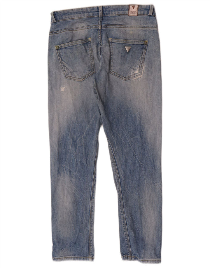 Guess Vaqueros Slim Desgastados Mujer W26 L24 Algodón Azul