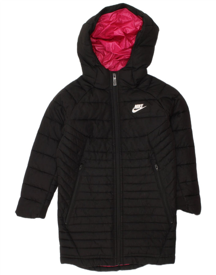 Nike Abrigo acolchado con capucha para niñas 4-5 años Pequeño Negro Poliéster
