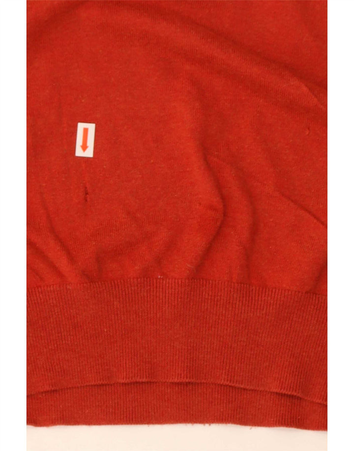 Massimo Dutti Jersey Hombre Cuello Pico 2XL Rojo Algodón