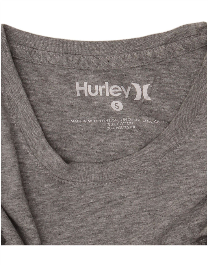 Hurley Camiseta gráfica para hombre Top pequeño de algodón moteado gris