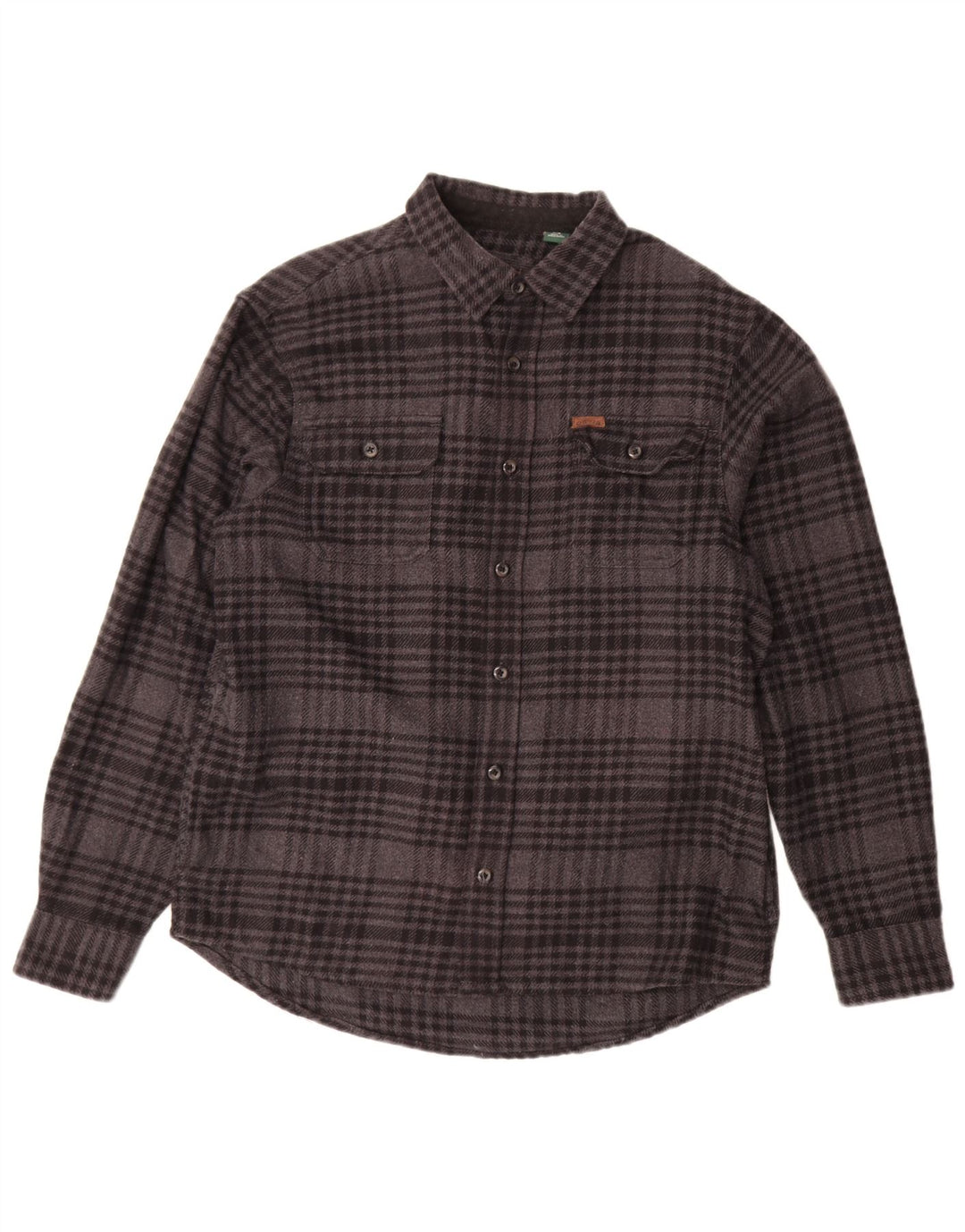 ORVIS Camisa de franela para hombre Algodón a cuadros gris medio