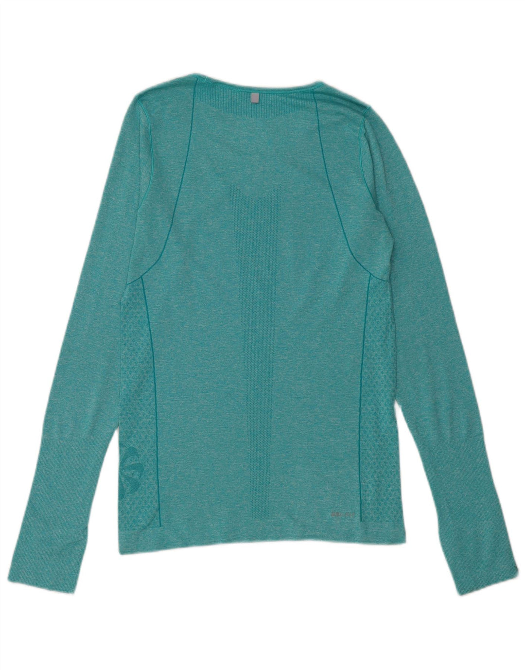 Nike Mujer Dri Fit Top Manga Larga UK 10 Pequeño Poliéster Moteado Verde