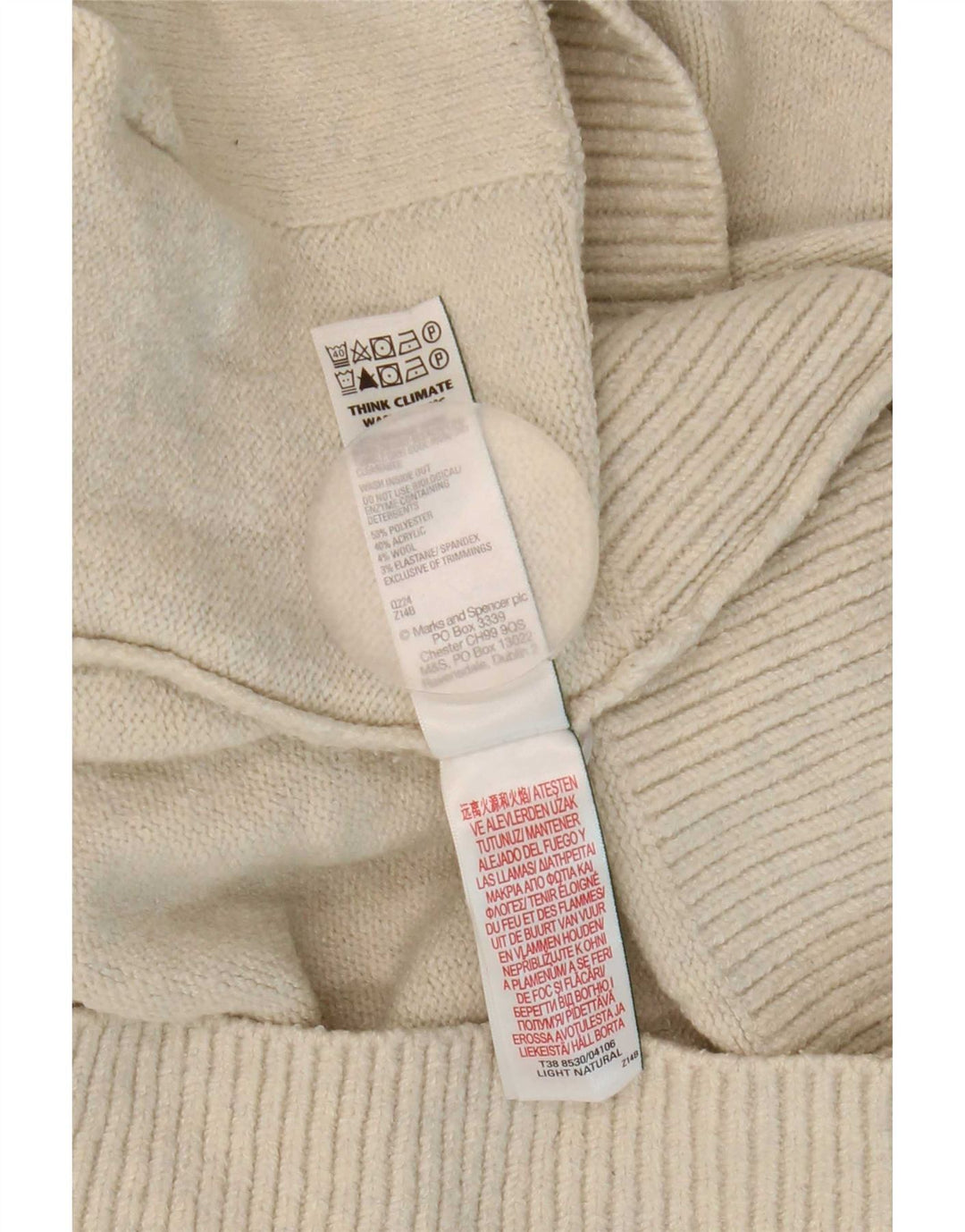 Marks & Spencer - Cárdigan extragrande para mujer, talla 40, color beige medio