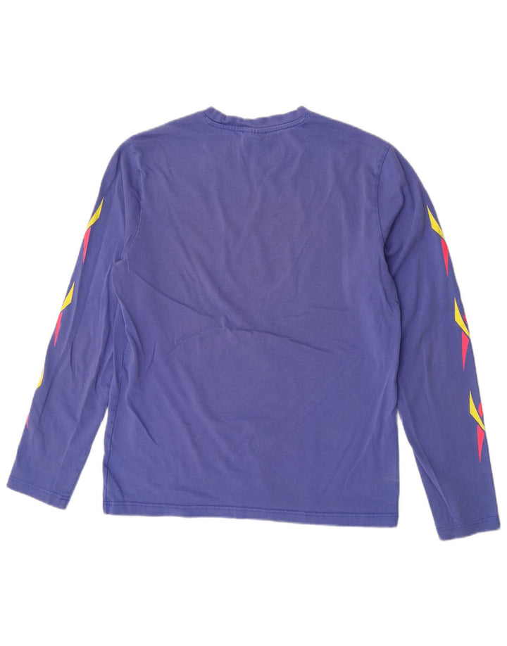 Reebok Top gráfico de manga larga de algodón morado medio para hombre