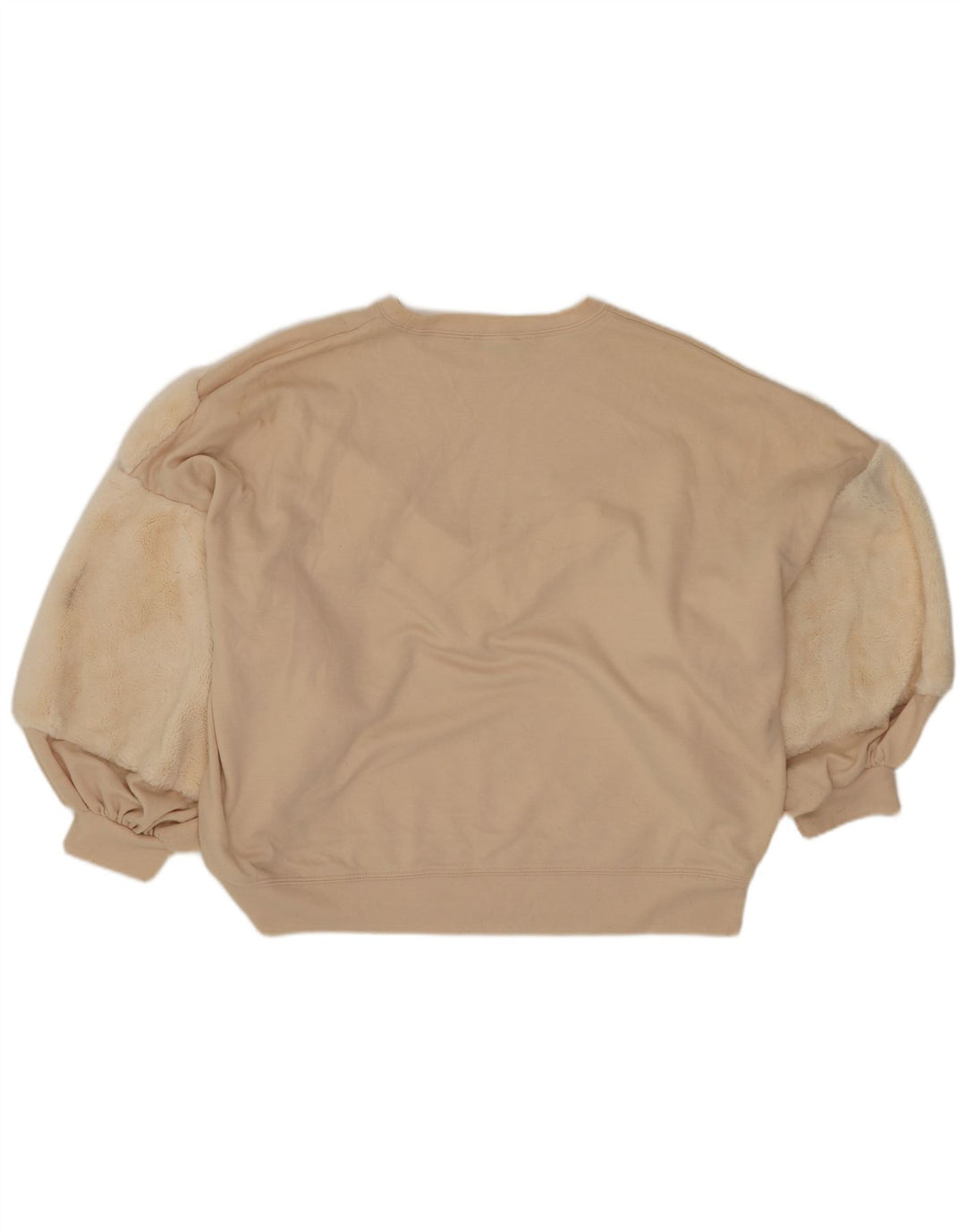 Zara Mujer Crop Sudadera De Gran Tamaño Jersey UK 10 Small Off White