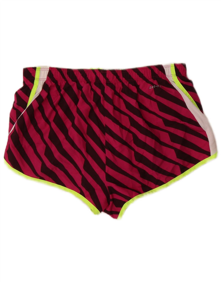 Nike - Pantalones cortos deportivos Dri Fit para mujer, talla 40, poliéster a rayas, color rosa medio