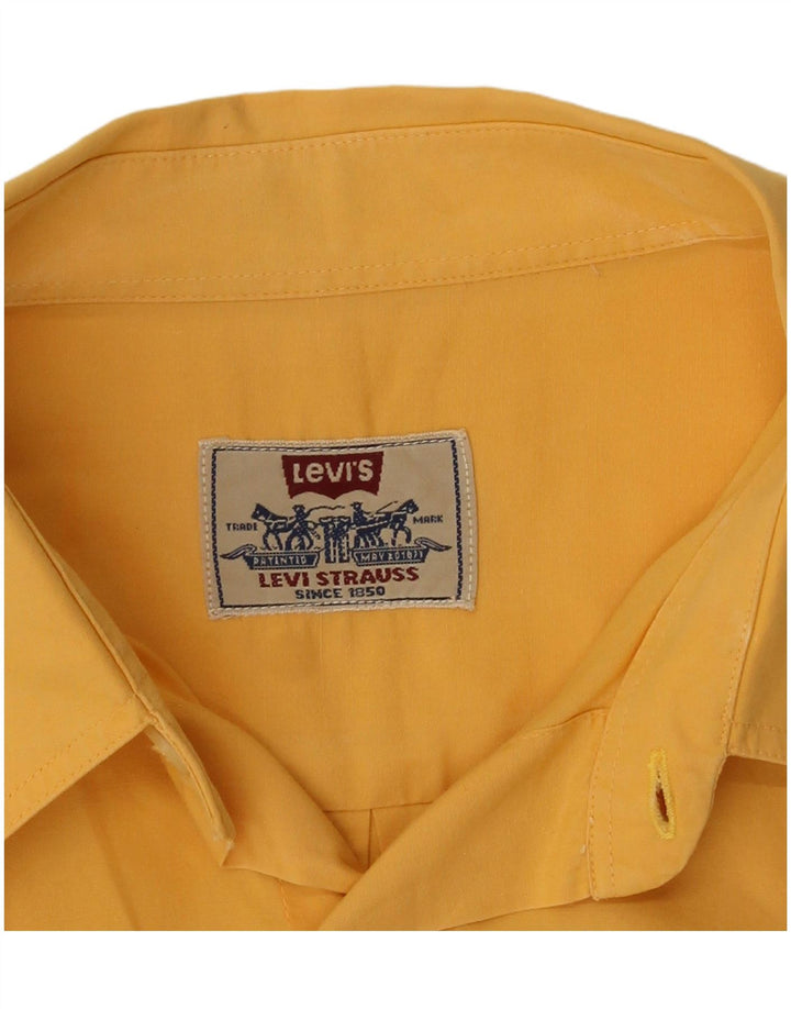 Levi's Camisa de manga corta para hombre, talla grande, amarilla