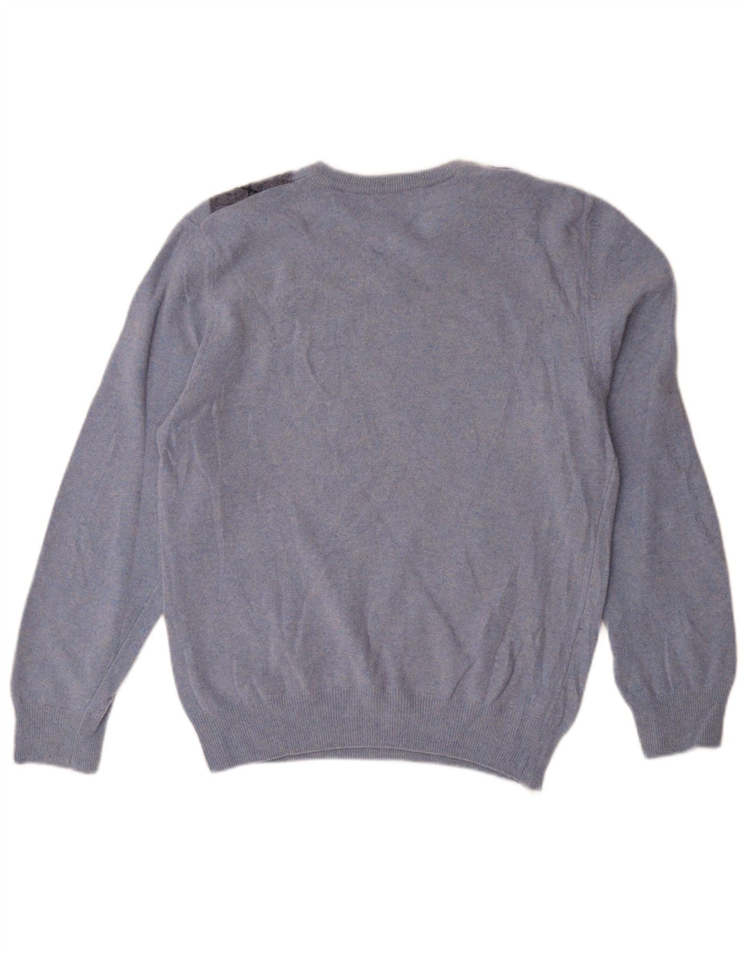 Matteo Volpi Jersey con cuello en V para mujer UK 40 Azul medio Argyle/Diamante