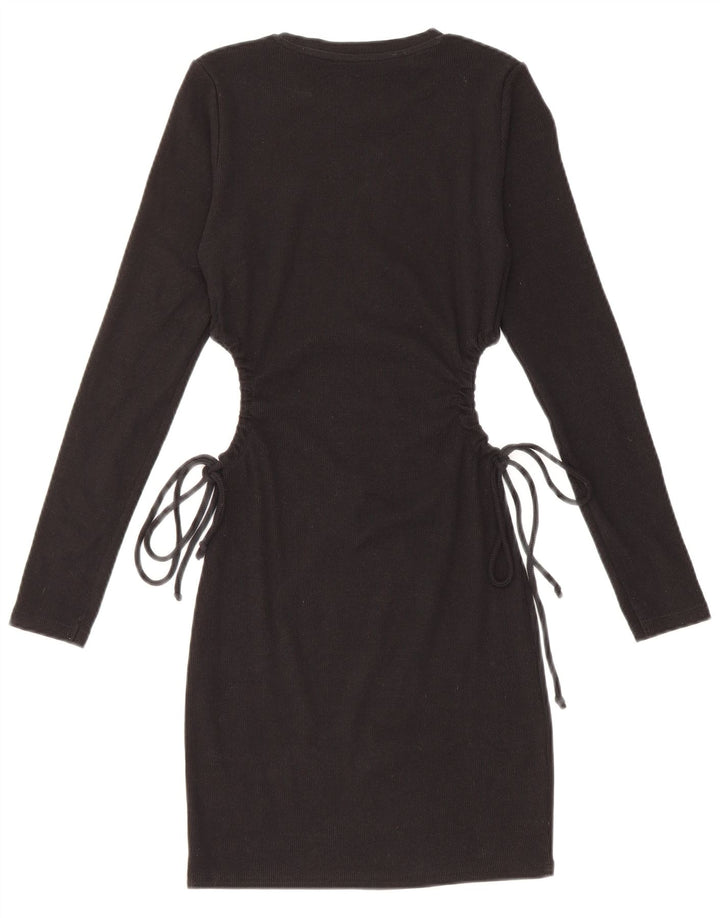 Zara Mujer Vestido Jersey Reino Unido 42 Mediano Negro