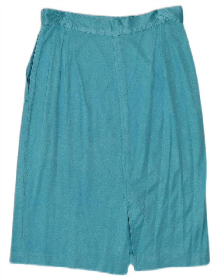 Falda lápiz vintage para mujer IT 42 Mediana W26 Algodón azul