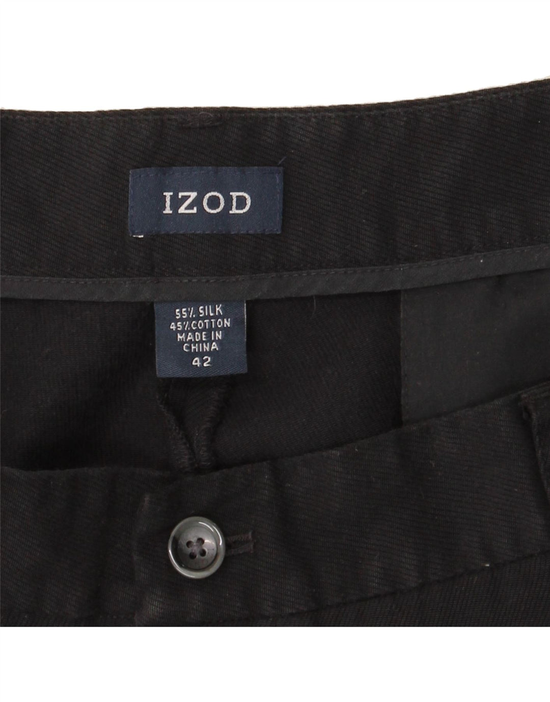 IZOD Mens Pegged Chino Shorts W42 2XL Black Silk Vintage Izod and Second-Hand Izod from Messina Hembry 