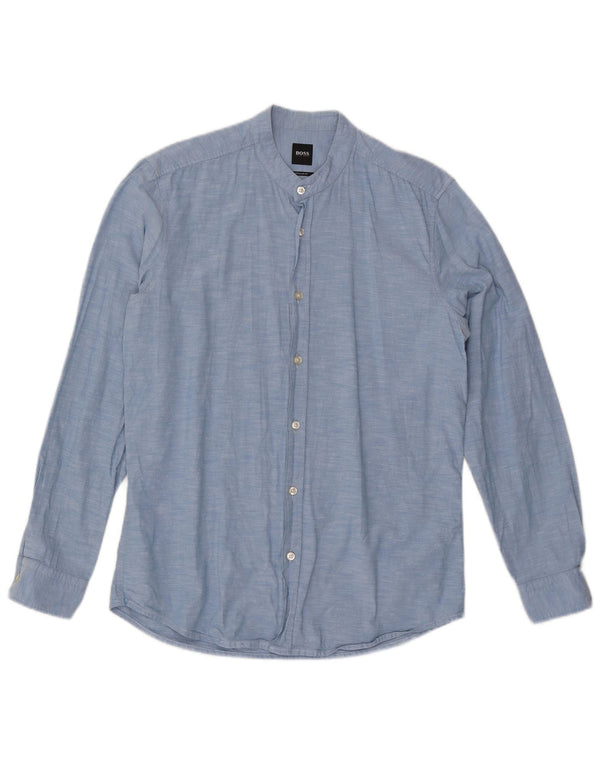 Camisa HUGO BOSS Hombre Regular Fit Algodón Azul Medio