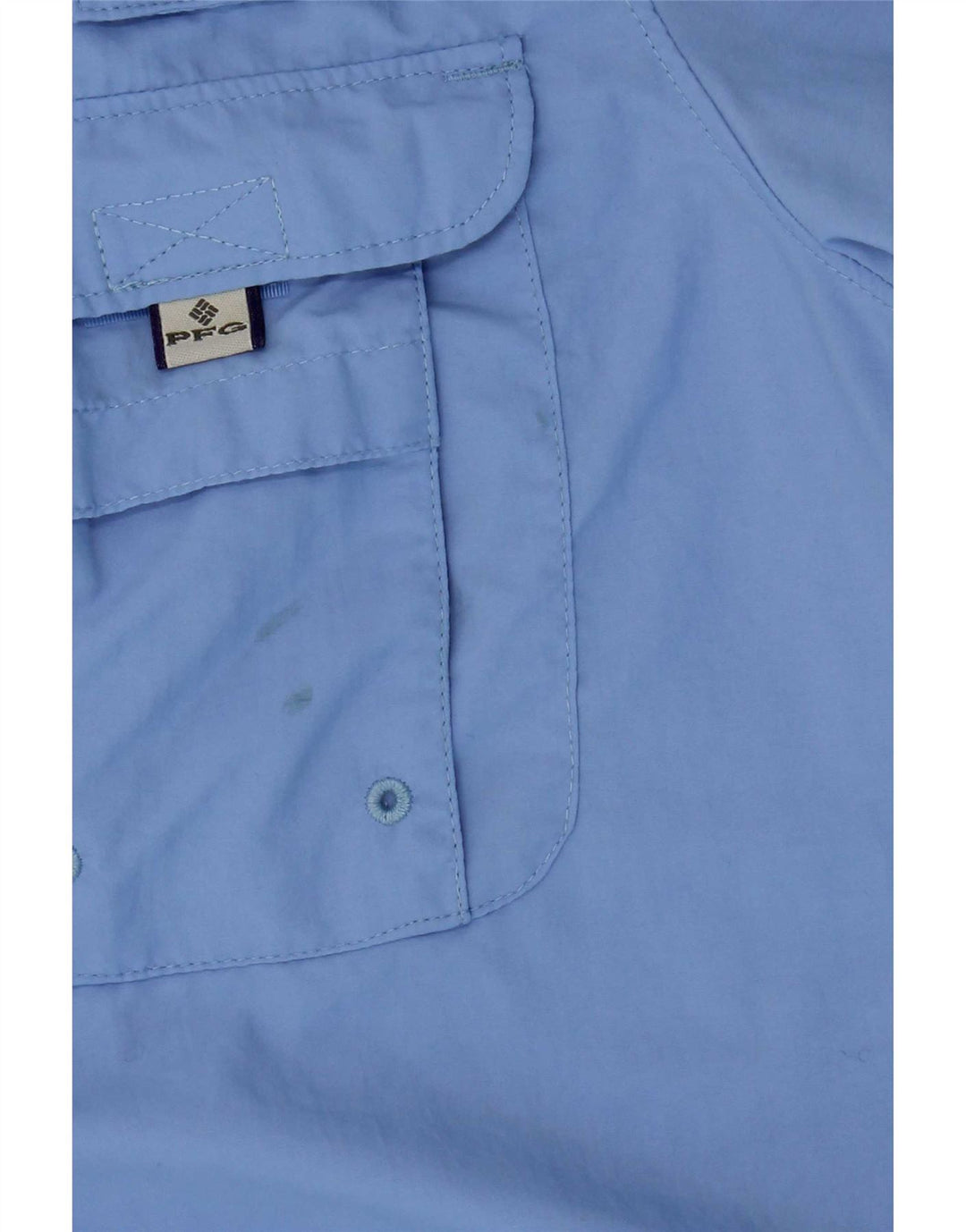 Camisa Sobrecamisa De Manga Corta Columbia Mujer Grande Nylon Azul