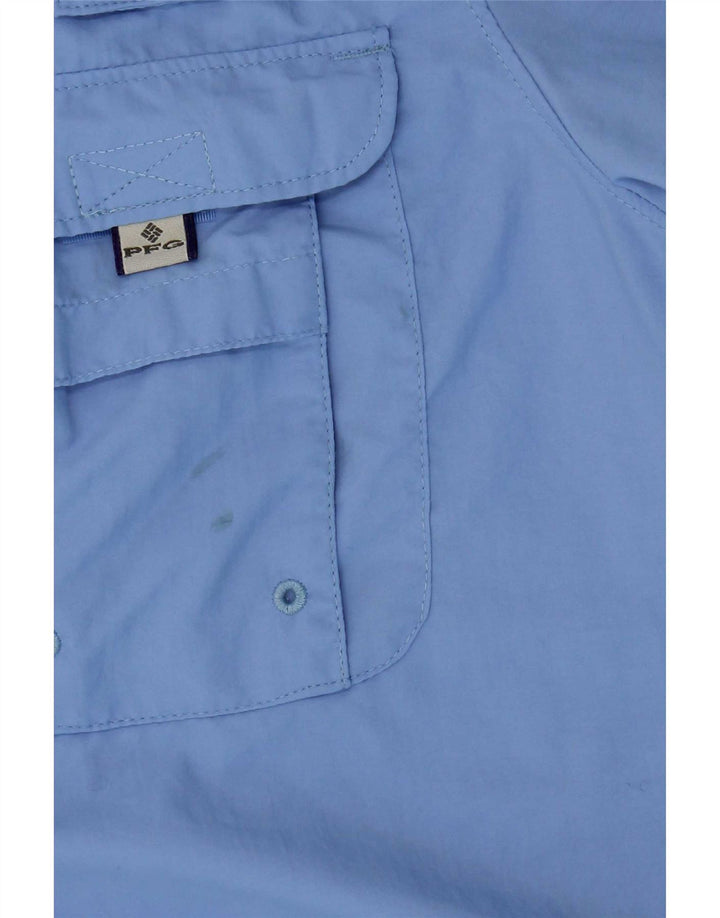 Camisa Sobrecamisa De Manga Corta Columbia Mujer Grande Nylon Azul