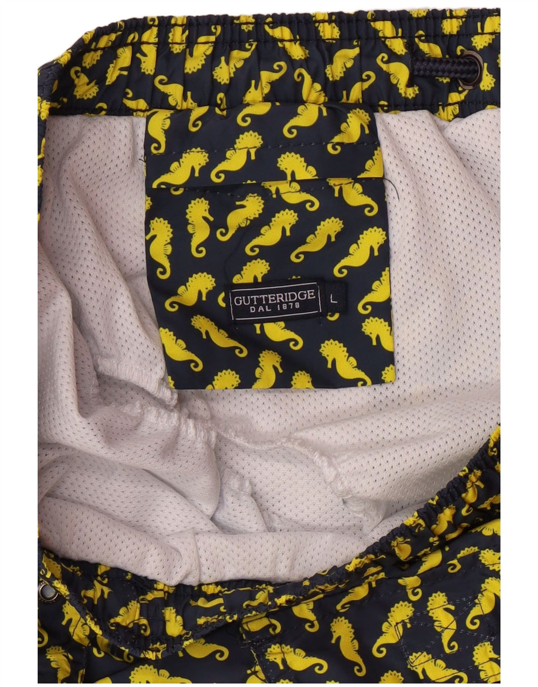 Gutteridge - Bañador para hombre con estampado abstracto, talla grande, poliéster, color azul marino