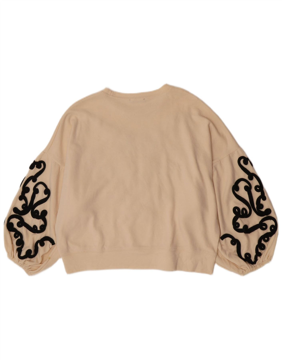Zara Mujer Crop Sudadera Oversize Jersey UK 10 Small Beige