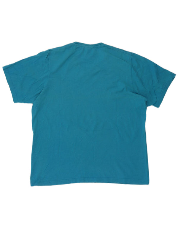 Adidas Hombre Camiseta Gráfica Top Algodón Azul Medio