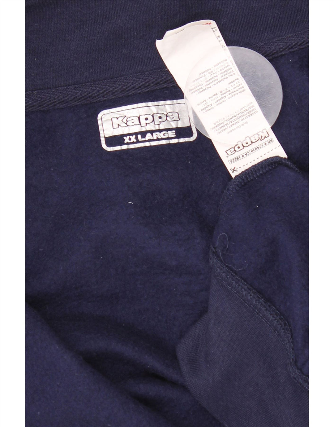 Kappa Hombre Chándal Top Chaqueta 2XL Azul Marino Algodón