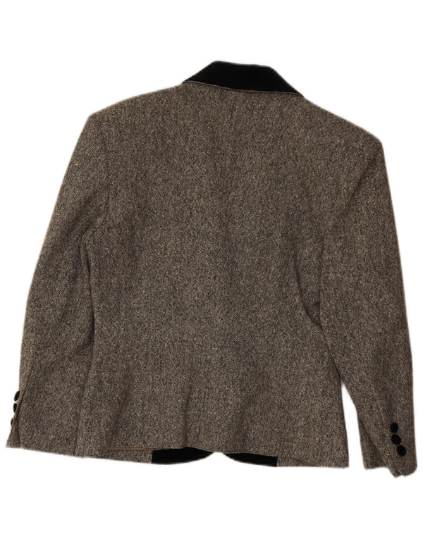 Electre - Chaqueta tipo blazer con 1 botón para mujer, talla 40, talla pequeña, color gris moteado
