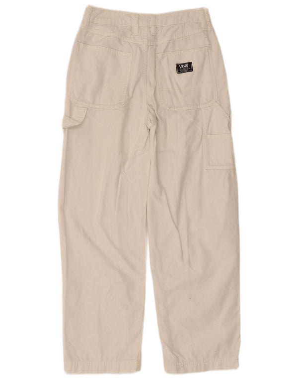 Pantalones Cargo Recto Vans Mujer W25 L27 Algodón Blanco