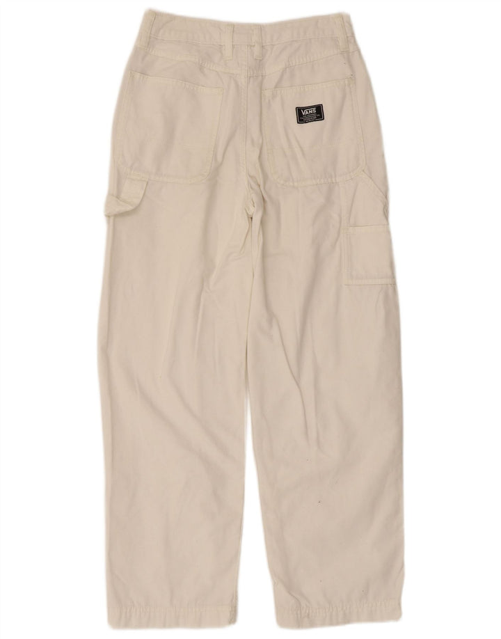 Pantalones Cargo Recto Vans Mujer W25 L27 Algodón Blanco