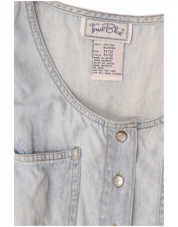 VINTAGE Womens Denim Dress Size 11/12 Medium Blue Cotton
