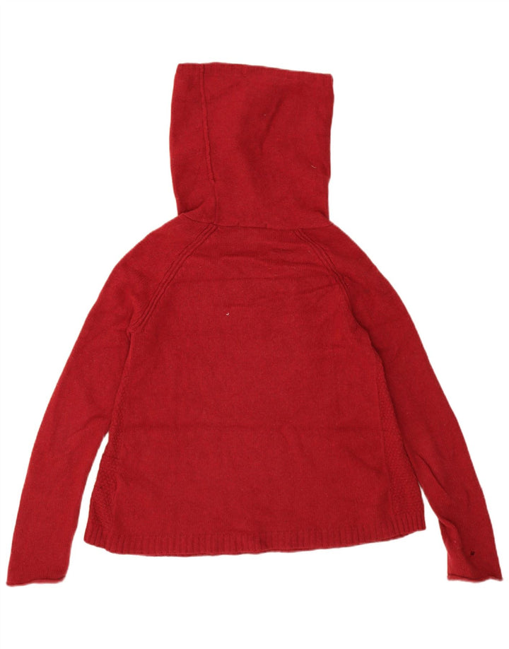 Jigsaw Jersey de cuello vuelto para mujer UK 12 Medium Red Lambswool