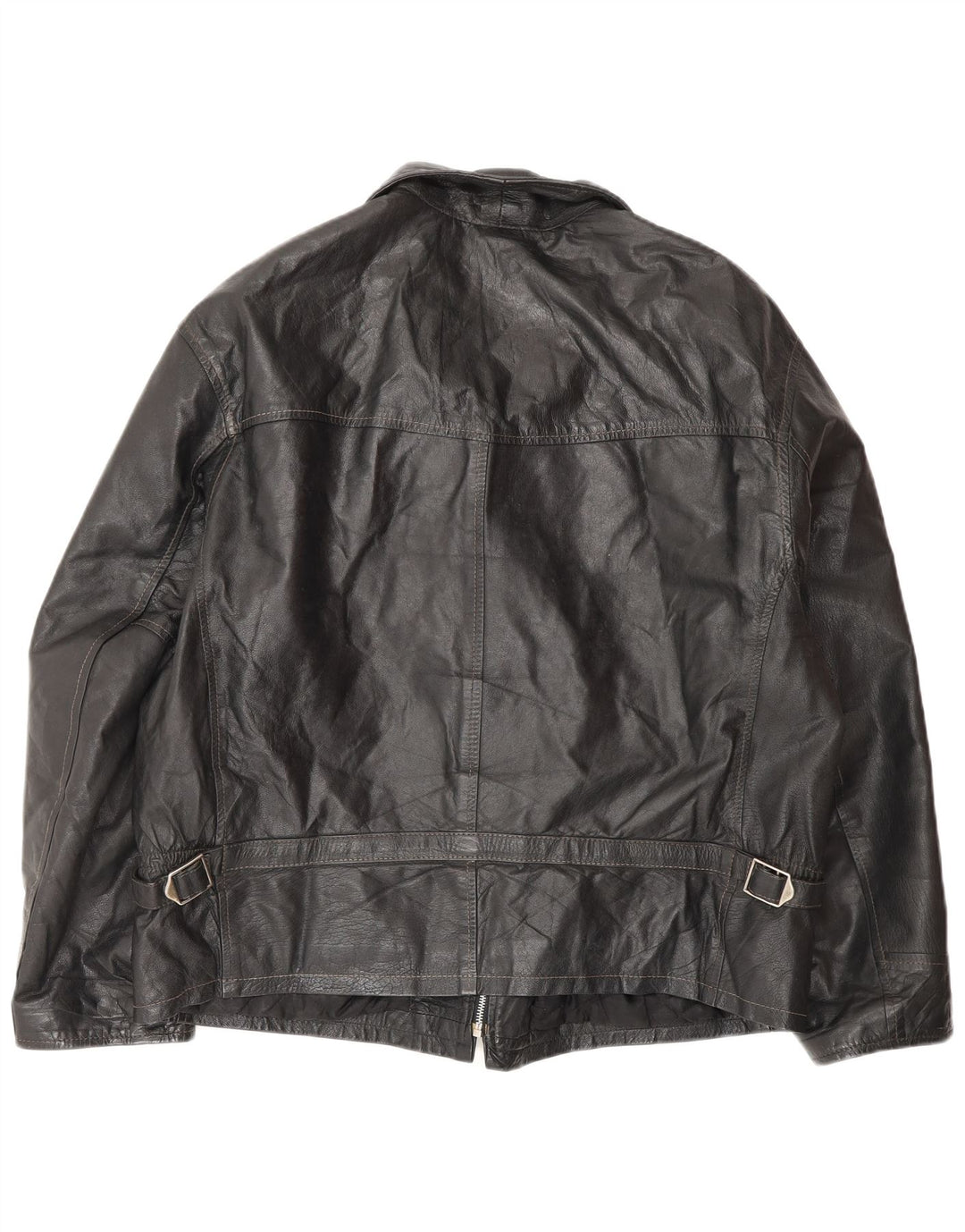 VINTAGE Chaqueta de cuero para hombre IT 50 Cuero negro grande
