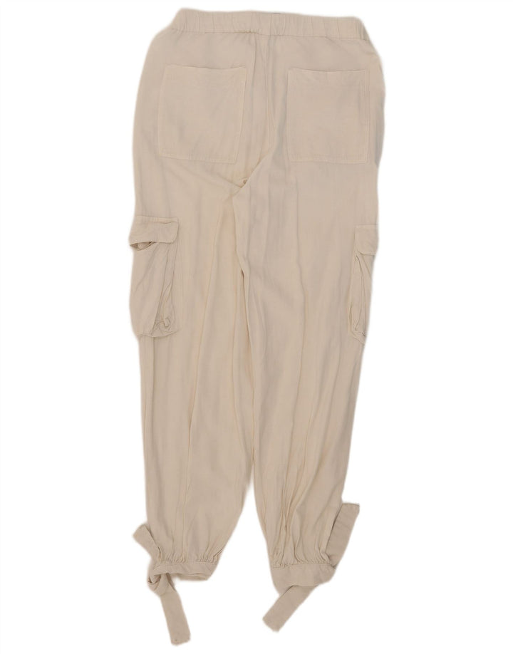 Zara Mujer Joggers Pantalones Cargo Pequeño W26 L27 Blanco