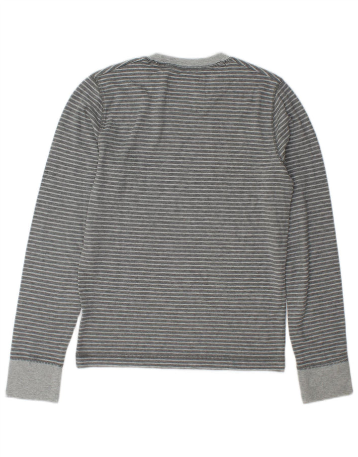 Camiseta Hollister Hombre Manga Larga Rayas Grises Pequeñas
