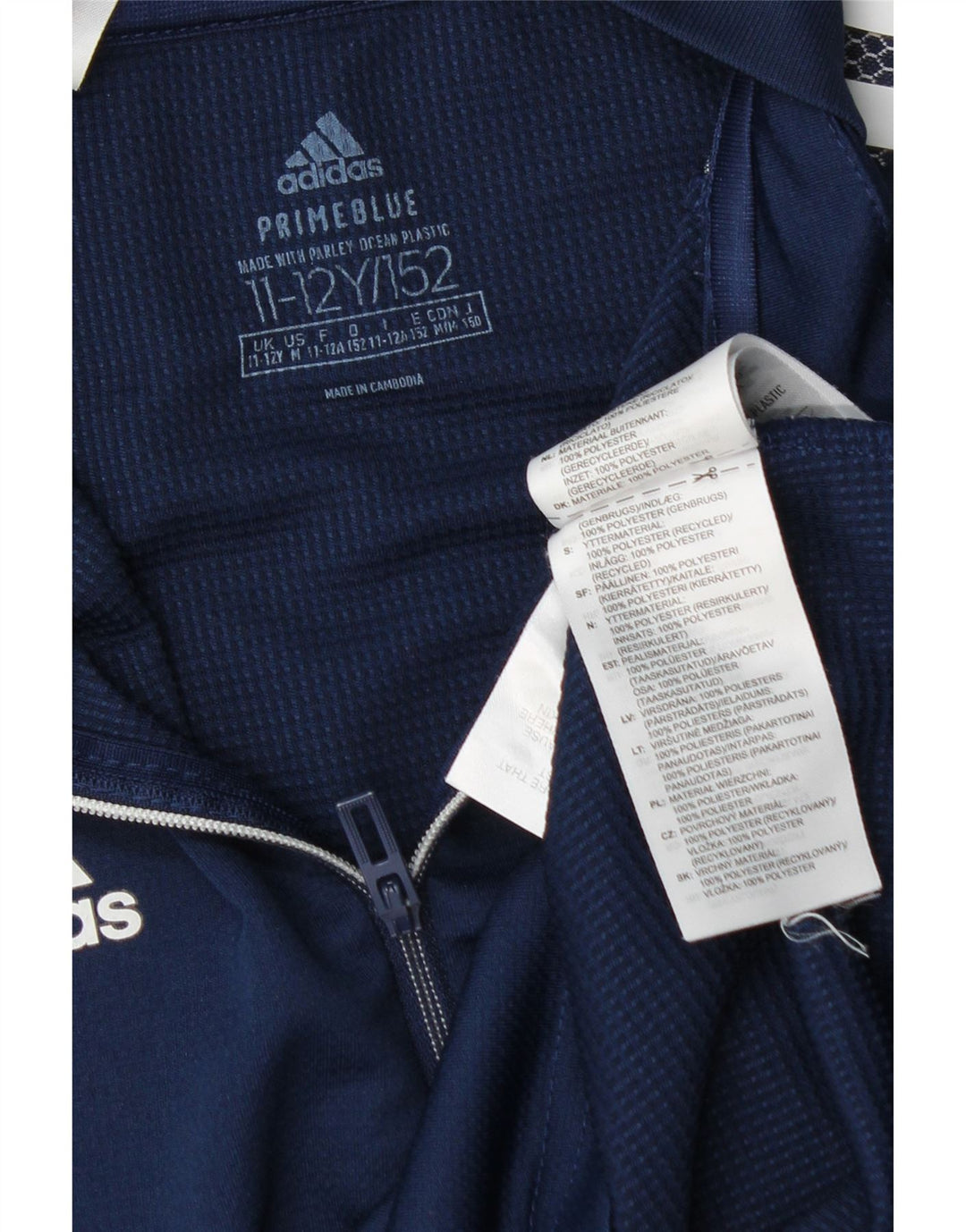 Adidas Boys Graphic Top Manga Larga 11-12 Años Azul Marino