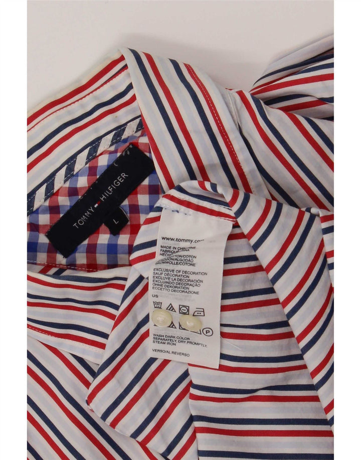 Camisa Tommy Hilfiger Hombre Grande Algodón A Rayas Multicolor
