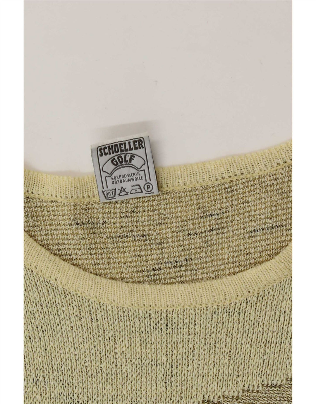 Freya suéter gráfico con cuello barco para mujer, talla 44, color amarillo medio