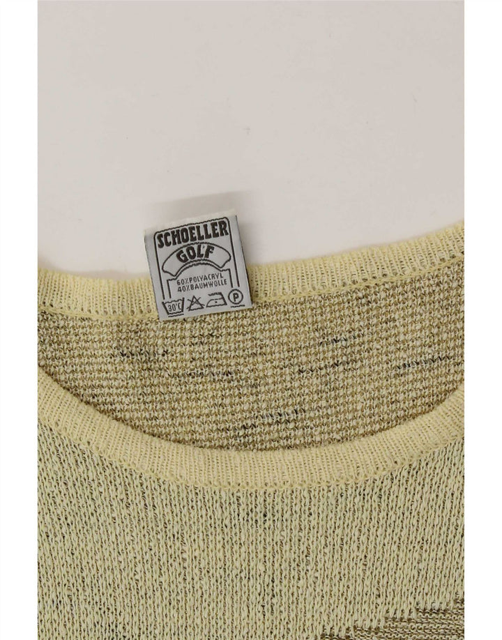 Freya suéter gráfico con cuello barco para mujer, talla 44, color amarillo medio