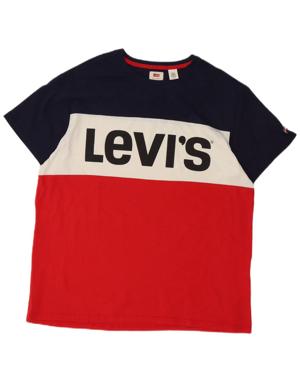 Levi's Camiseta gráfica para hombre Top XL Algodón color block multicolor