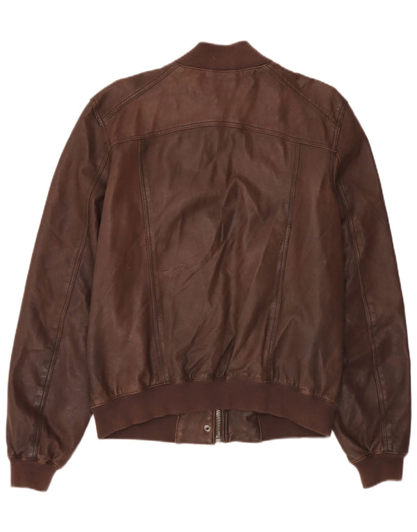 Vintage hombres chaqueta de cuero Reino Unido 40 marrón grande