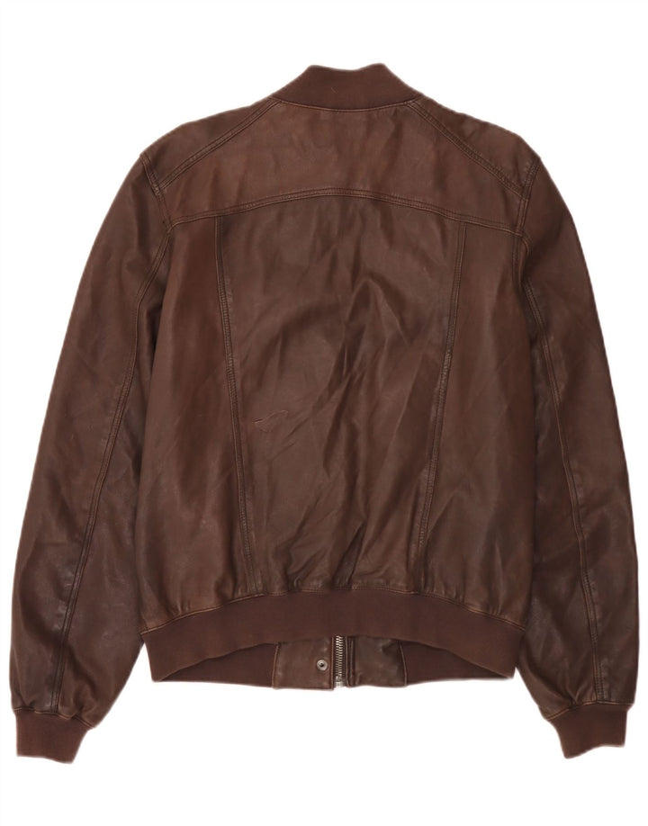 Vintage hombres chaqueta de cuero Reino Unido 40 marrón grande
