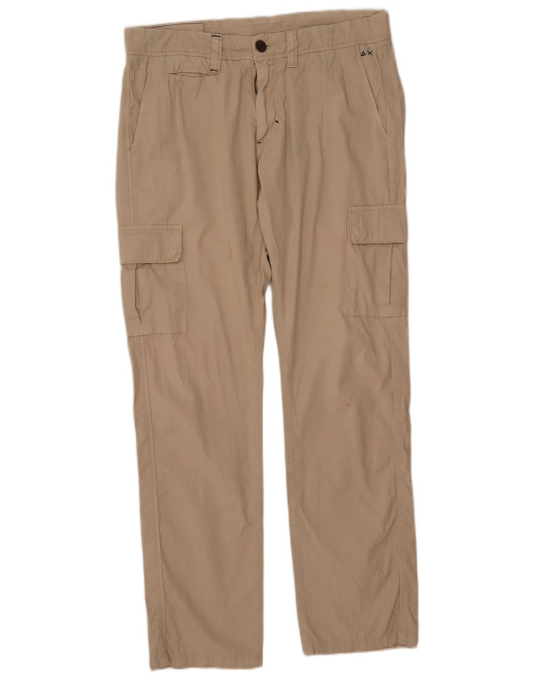 Sun68 Pantalón cargo recto para hombre W30 L30 Algodón beige