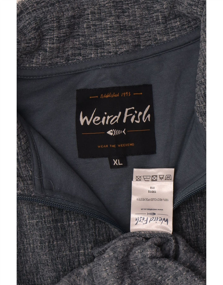 WEIRD FISH Sudadera con cuello y cremallera para hombre UK 40 XL Poliéster moteado gris