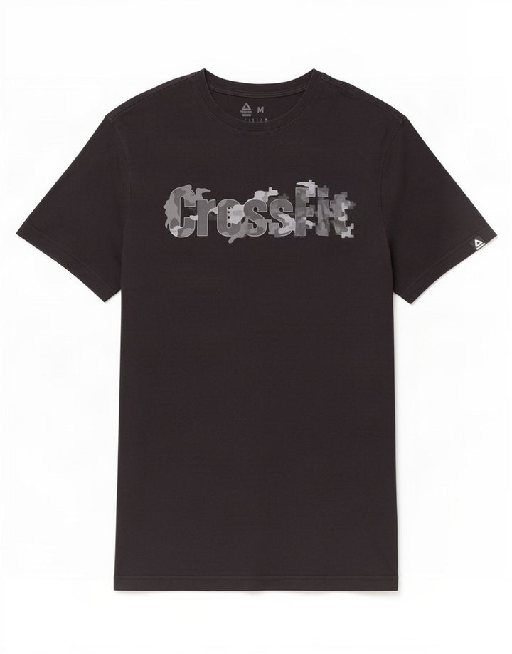 Reebok Camiseta gráfica para hombre Top Medium Black Cotton