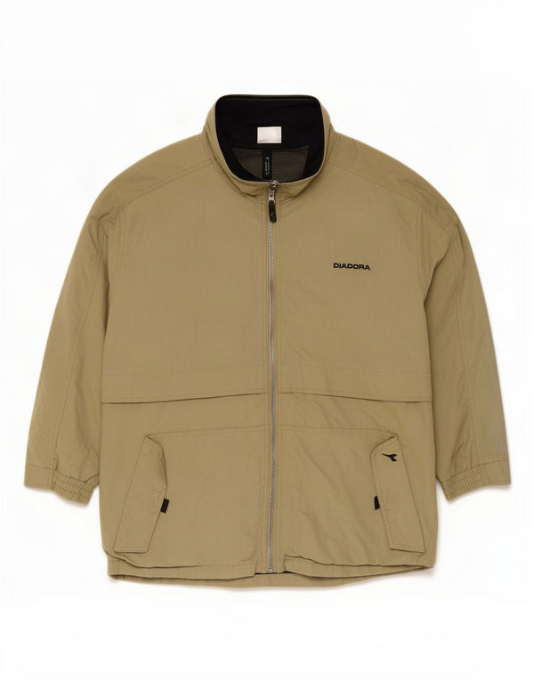 Diadora Chaqueta impermeable para hombre UK 40 Large Caqui Poliamida