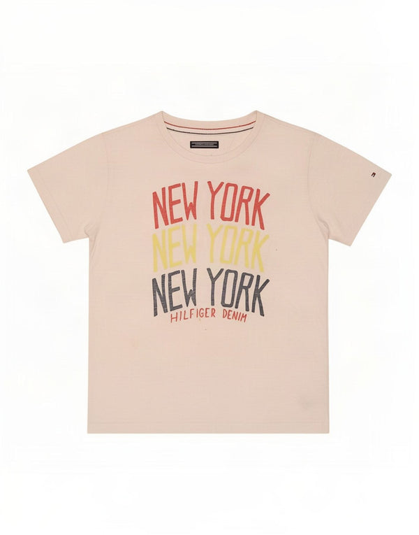 Tommy Hilfiger Camiseta gráfica para mujer Top UK 12 Medium White Cotton