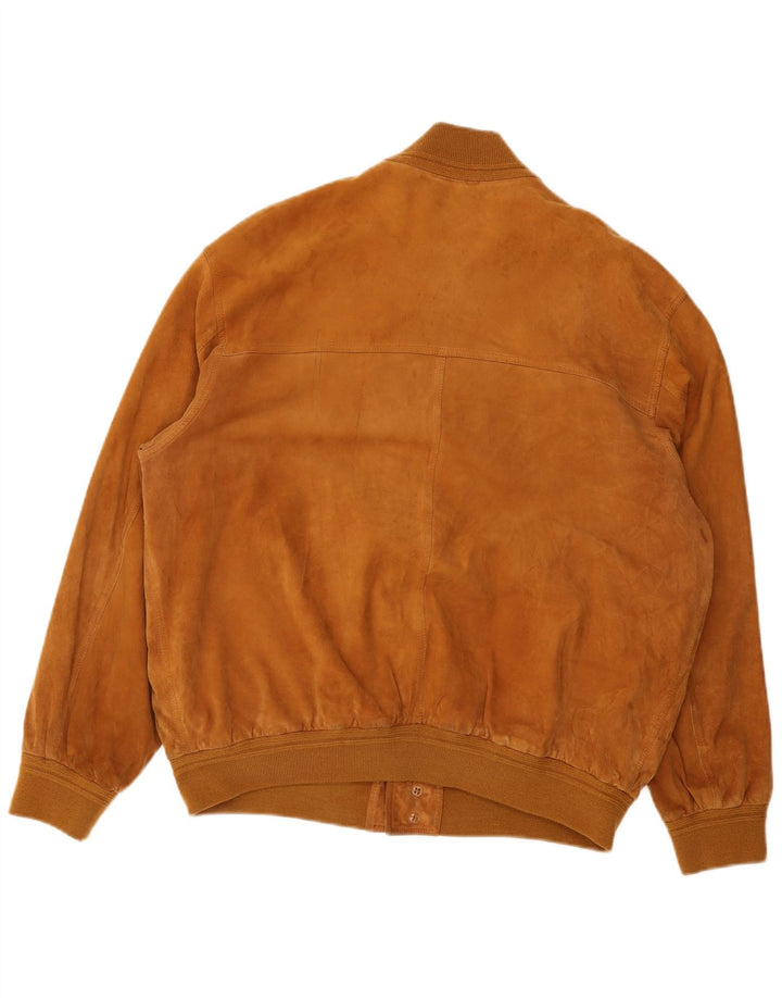Vintage hombres ante bomber chaqueta Reino Unido 40 marrón grande