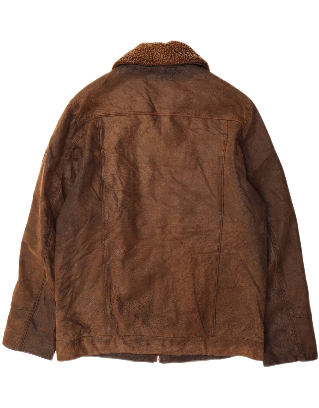 Vintage hombres chaqueta de cuero Reino Unido 40 grande marrón cuero clásico