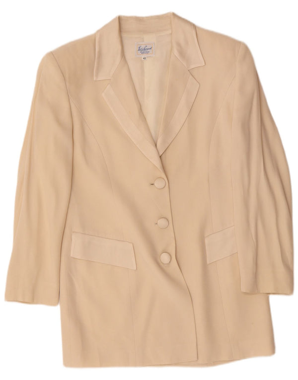LUISA SPAGNOLI Chaqueta blazer de 3 botones para mujer IT 42 Acetato beige medio
